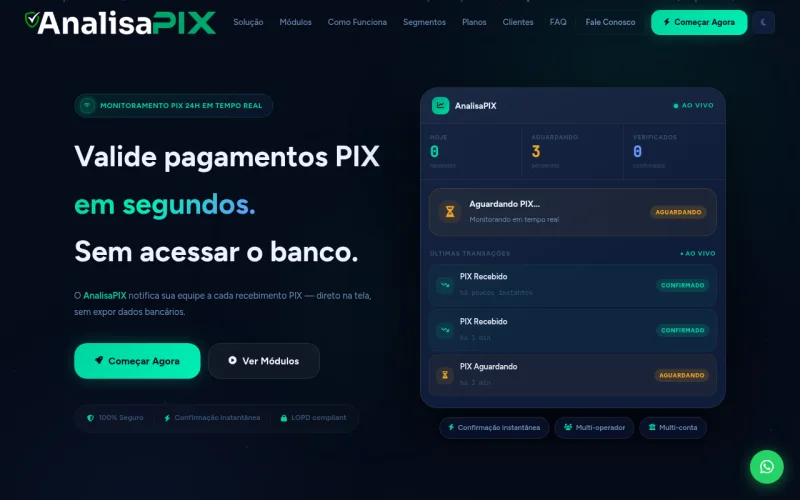Tela do AnalisaPIX